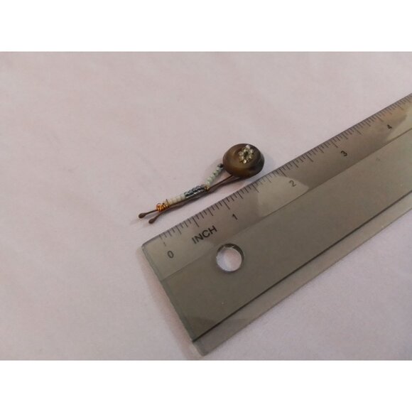 Vintage Beaded Button Decorated Hairpin Bobby Pin With Wire Wrap Accents - Picture 2 of 3